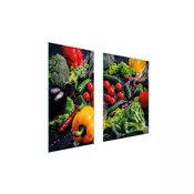 shumee STEKLENI ZAŠČITNI KROŽNIK 75x52 ZELENJAVA