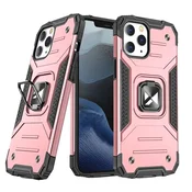 WOZINSKY Oklepno etui + magnetni držalo za iPhone 13 Pro Ring Armor, roza