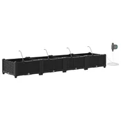 Vrtna saksija 4 pcs Crna 160 x 40 x 22 cm Plastika