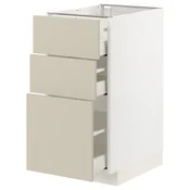 METOD / MAXIMERA Podni element s 3 fioke, bela/Havstorp bež, 40x60 cm