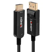 LINDY opticki kabel DisplayPort 1.2 HDMI - DP, 4K60Hz, 18G, M/M, 10 m, crni 38490