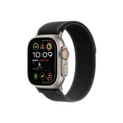 Apple Watch 49mm Loop: Black Trail Loop - S/M - Natural Titanium Finish