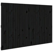 Vidaxl Stensko posteljno vzglavje črno 166x3x110 cm trdna borovina