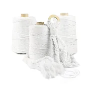 DQPP | Premium MACRAMEE GARN | 100m | 5 mm | Weiss | 100% Baumwolle | Kordel Natur | Baumwollgarn Baumwollseil | DIY ročna dekoracija