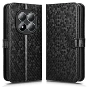GS Ovitek za Xiaomi Redmi Note 15 Pro 5G, denarnica v obliki rombov, črn