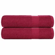 Vidaxl vidaXL Brisače za roke, 2 kosa, bordo 50 x 100 cm, 100 % bombaž