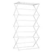 HOMCOM HOMCOM stojalo za perilo kovina, ABS 74D x 35Š x 144V cm belo, (5000242315)