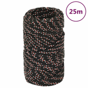 Greatstore Vrv za čoln črna 2 mm 25 m polipropilen