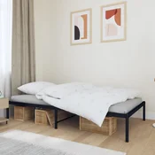 shumee vidaXL Kovinski posteljni okvir črne barve 100x190 cm