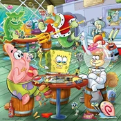Ravensburger - Puzzle SpongeBob: Igralni večer v Krusty Krabu - 500 kosov