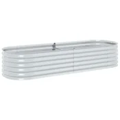 Vidaxl Visoka greda 240x80x44 cm pocinkano jeklo srebrna
