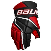 Hokejske rokavice Bauer Vapor 3X Black/Red Intermediate 12 palcev
