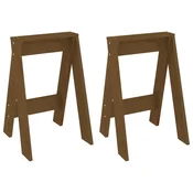 Vidaxl Stolček 2 kosa medeno rjave barve 40x40x60 cm trdna borovina