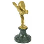 Casa Padrino luxury paperweight sculpture lady with wings gold/green 7 x 8 x H. 16 cm - Elegant bronze figure with marble base - Desk decoration - Luxury decoration - Decoration accessories