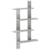 vidaXL Stenska polica Betonsko siva 61 x 13,5 x 105 cm Inženirski les