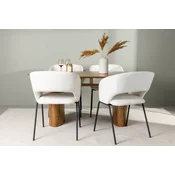 Venture Design Jedilna miza in stol komplet Isolde Day 180x90x75 cm naravna črna bela
