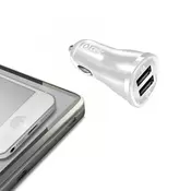 CELLY Auto punjač sa 2 USB ulaza/ bela
