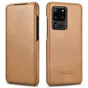 iCarer Vintage kožna preklopna torbica za Samsung Galaxy S20 Ultra khaki