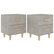 Vidaxl Nočna omarica 2 kosa betonsko siva 40x35x47,5 cm