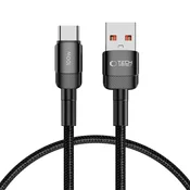 USB-A v USB-C kabel Tech-Protect UltraBoost EVO s PD 100W in 5A polnjenjem ter 480 Mbps prenosom podatkov - 0.25m - črn
