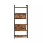 Songmics Knižna omara 6 odprtih polic 60x24x186 cm rjava
