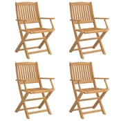 Vidaxl Zložljivi vrtni stoli 4 kosi 54x61x88 cm trdna akacija