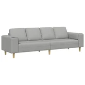 Vidaxl Dnevna soba kavč Oblačno siva 250 x 77 x 76 cm Poliester