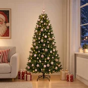 Umjetno božično drevo z okrasnimi kroglami 240 cm 300 LED