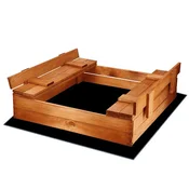 springos SPRINGOS Leseni peskovnik za otroke Pokrivalo 2 klopi 94 x 98 cm impregnirano, (21635728)