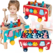 shumee Lesena izobraževalna kocka, slon, kladivo, igrača za spretnost, Montessori