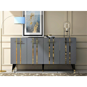 HANAH HOME Komoda Asel Anthracite Gold