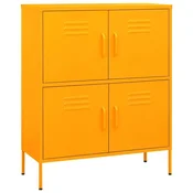 Vidaxl omara za shranjevanje gorčično rumena 80x35x101,5 cm jeklo