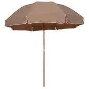 Vidaxl Senčnik z jeklenim drogom 300 cm taupe