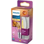 Philips LED E14 krunska žarulja 2.5W 340lm WarmGlow prozirna