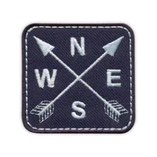 shumee Našitek prekrižanih puščic - kompas (NSEW) - samolepilna podlaga - vezen našitek/značka/emblem