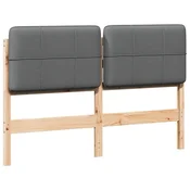 Vidaxl Tapecirano vzglavje z vzglavjem Rjava in svetlo siva 150 cm