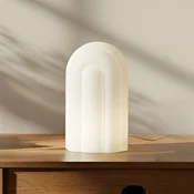 Lucande LED namizna svetilka Lunja, bela, steklo, 30 cm, CCT - Dnevna soba/jedilnica - Sodobni