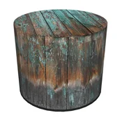 shumee Dekorativni tabure, Bertoni, potisk Havana - okrogel tabure za dnevno sobo, predsobo, valj 40 cm, eleganten, z zadrgo, pralno