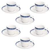 Tognana Set šoljica za kafu sa tacnama, 6 komada, Plavo-beli