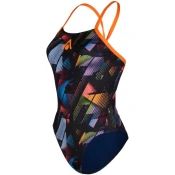 Womens swimwear aqua sphere essential tie back multicolor/navy s -