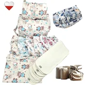 shumee Komplet plenic za večkratno uporabo MINT TEDDY BEARS coolmax NappiMe plenice