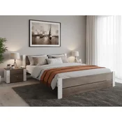 Ljubki dom Postelja IKAROS DOUBLE 180 x 200 cm, bela/hrast tartuf Posteljno dno: Brez posteljnega dna, Vzmetnica: Vzmetnica Somnia 17 cm