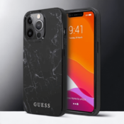 Guess Ovitek Guess Black marble za iPhone 13 Pro Max/12 Pro Max (GUHCP13XPCUMABK)