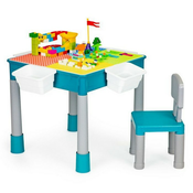 Eco Toys djecji multifunkcionalni stol i stolica s kockama