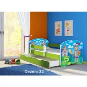 Deciji krevet ACMA II 180x80 F + dusek 6 cm GREEN32