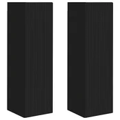 Vidaxl TV stenska omara 2 szt. Črna 30 x 31 x 100 cm Konstruiran les