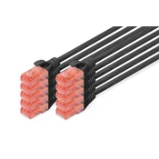 DIGITUS Digitus DK-1617-005-BL-10 RJ45 omrežni kabel\, Patch kabel CAT 6 U/UTP 0.50 m črna 1 kos, (20519137)