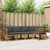 Set vanjskih sofa s jastukom 5 pcs Prirodna i antracit