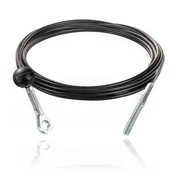 DQ-PP Stahlseil ummantelt mit Öse, Gewindebolzen und Ballstopper für Fitnessgeräte | 4 mm/5,2 mm | 1,7 m | 7x19 | Drahtseil | Kabel za telovadnico | , Črna | Fitnes | 170 cm