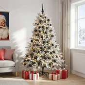 Umetna božična jelka z bučko 240 cm 300 LED Toplo bela